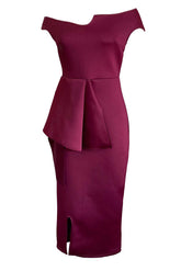 Vestidos de cóctel midi con hombros descubiertos en azul real